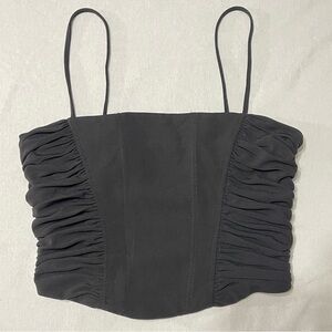 Zara Cropped Corset Style Black Top size Small